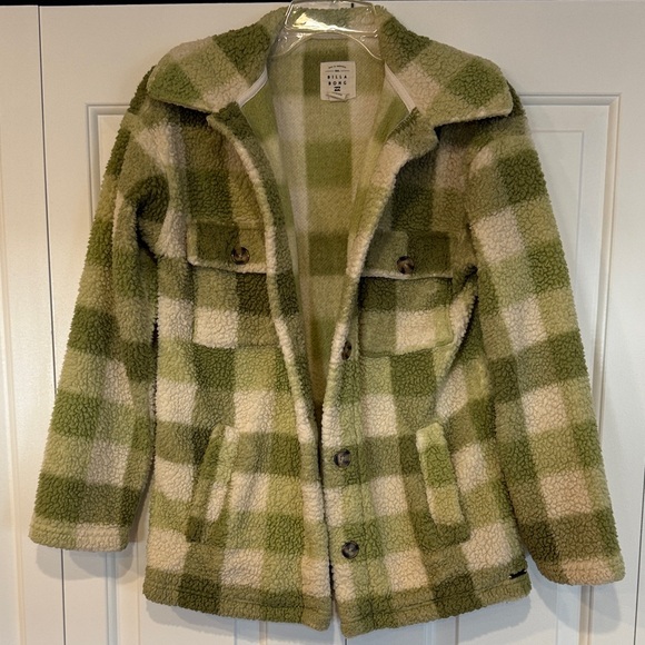 Billabong Olive and Beige Sherpa Jacket XS - Picture 2 of 8